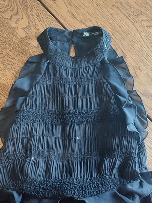 Zara evening dress black pleated, new, top M skirt L