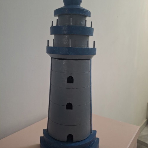 Wall key holder used, lighthouse shape