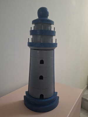 Wall key holder used, lighthouse shape