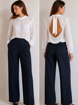 Zara airy top with open back like new, white