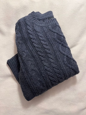Primark cable knitted jumper like new, grey and blue, size 16