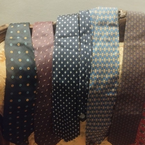 Silk ties set of 7 branded vintage Valentino, S•T•Dupont, made in Italy, used