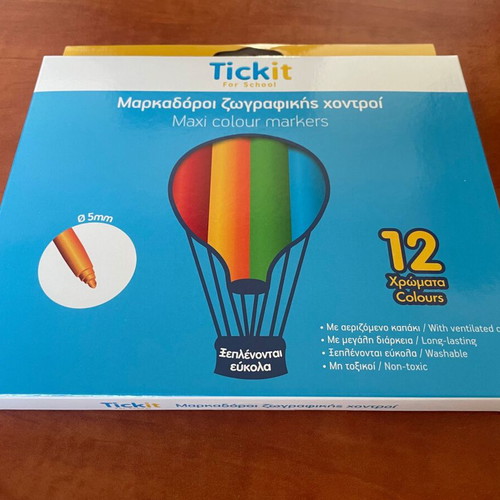 Tickit Thick Drawing Markers pack of 12 new