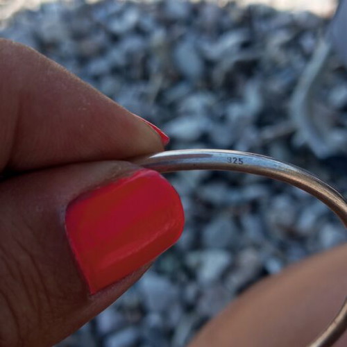 Silver Hoop Earrings 925, large diameter