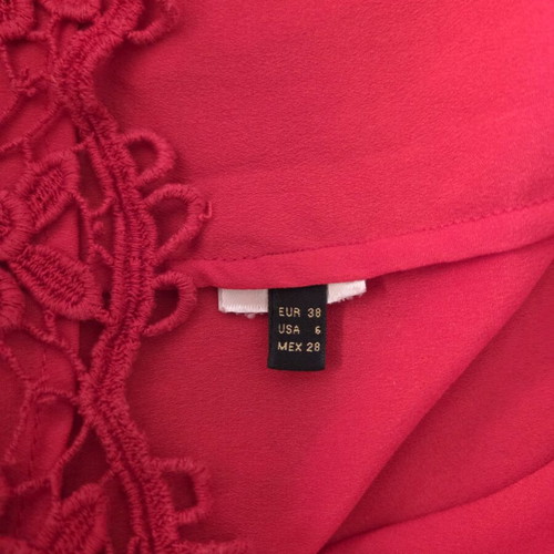 Massimo Dutti Guipure Crochet Lace Shift Dress like new, red, size M