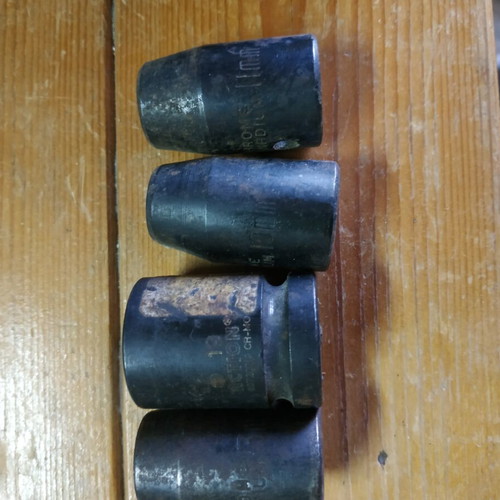 Socket wrench bits used, various sizes