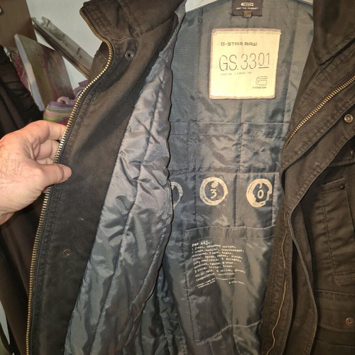 Men's jacket XL used, canvas fabric, black/dark gray