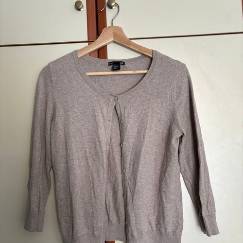 H&M Soft Brown Cardigan 100% Cotton Size S Like New