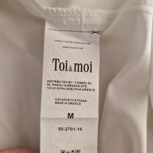 Toi&Moi white cotton short flared dress medium size like new