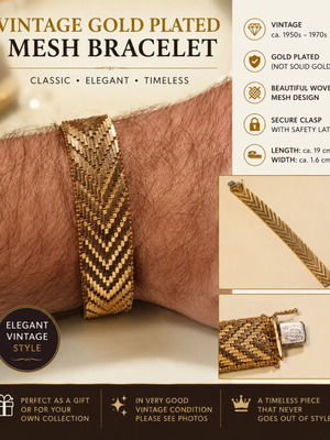 Vintage gold plated woven mesh bracelet