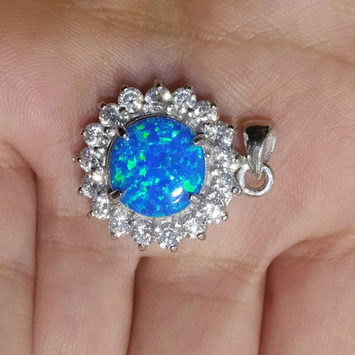 Silver pendant with opal stone 925 new