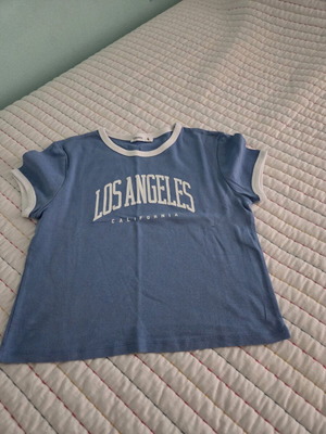 Short-sleeve blouse like new, blue, size L