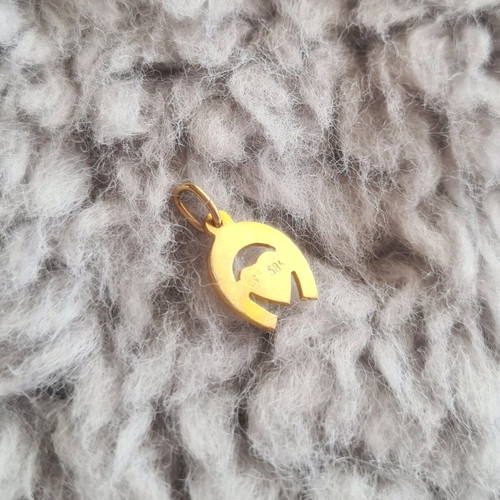 Heart Horseshoe Charm Gold 14K Like New Antique