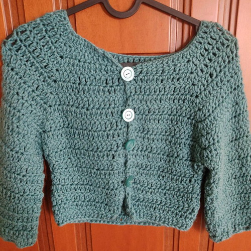 Handmade cardigan in cypress color new, size 5-6