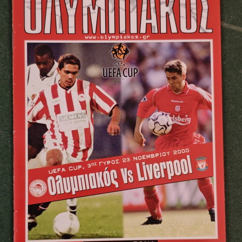 AEK and Olympiacos European football match programs