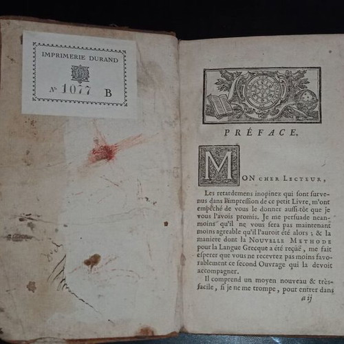 18th century book used, Greek roots, linguistics, etymology