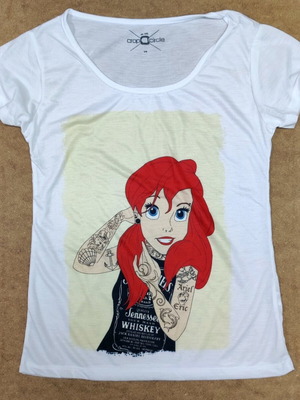 Ariel Rock Mermaid Punk Princess T-shirt new, 100% polyester