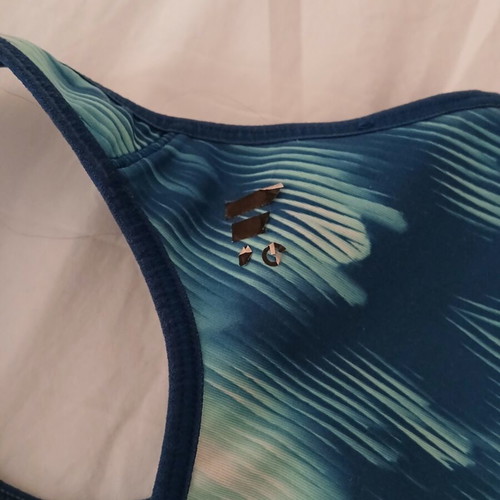 Adidas sports bra used, blue and turquoise, size S