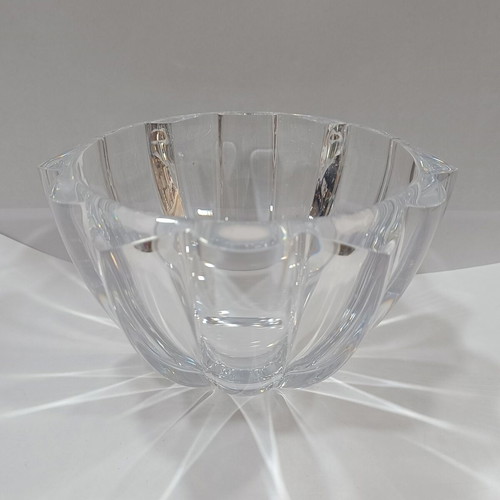 MCM heavy tall crystal bowl Rogaska used with signature