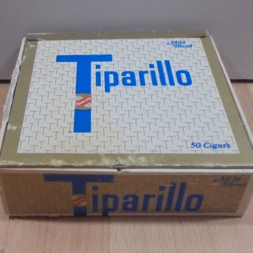 Tiparillo cigars old advertising cardboard box used, empty