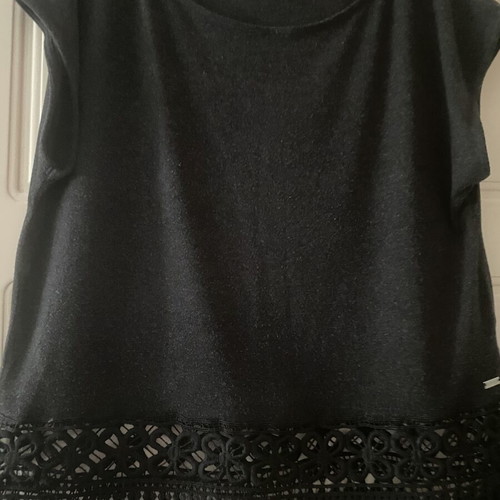 Mohito Collection Black Blouse size L like new with lace and fringes