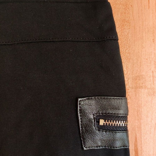 Black leggings medium with silver zippers and faux leather details like new