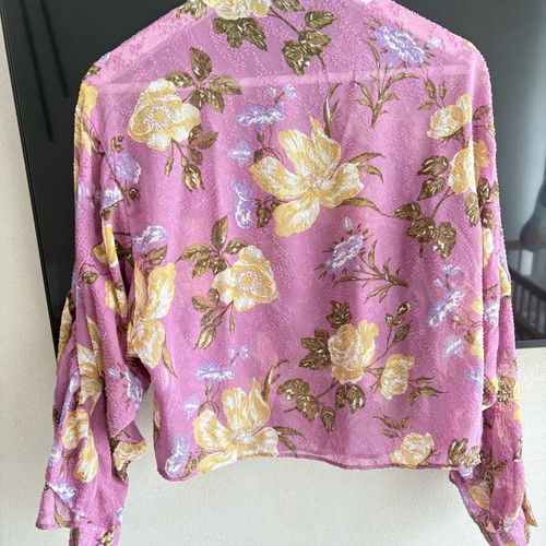 Zara floral shirt like new, size XS, pink and yellow