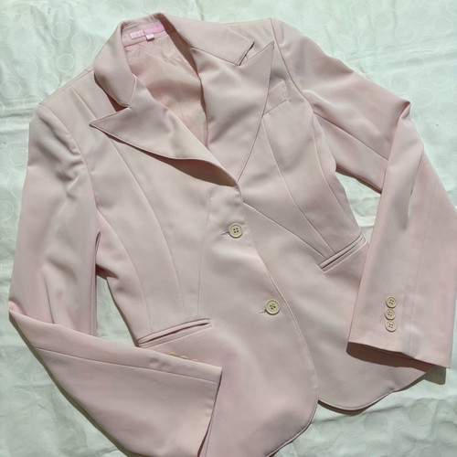 Vintage pink jacket used, size S, short with pockets