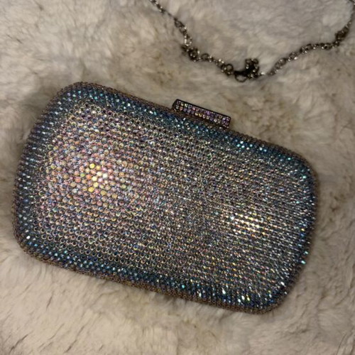 Clutch bag like new, silver