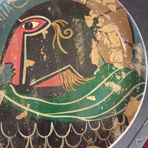 Painting by Giorgos Siountas on ceramic plate like new