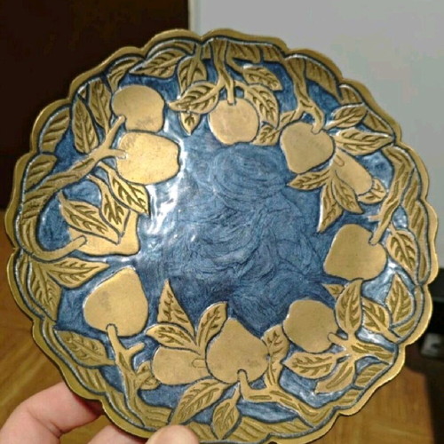 Brass decorative set like new, 4 pieces, solid brass