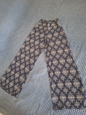 Tally Weijl Women's High-Waisted Wide-Leg Pants Used, Blue Check Pattern, Size XS