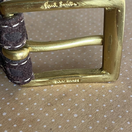 Paul Smith Leather Belt Solid Brass like new, size 105, brown