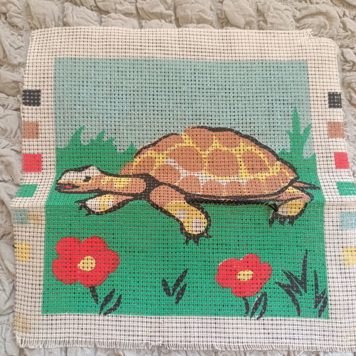 Gobelin needlepoint canvas set used with DMC threads