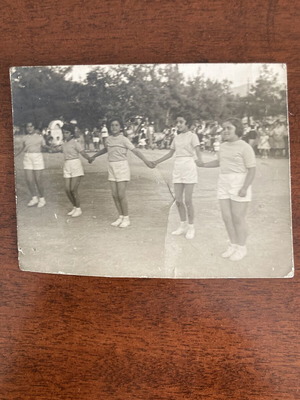 Vintage 1950s-1960s photograph of Greek girls dancing
