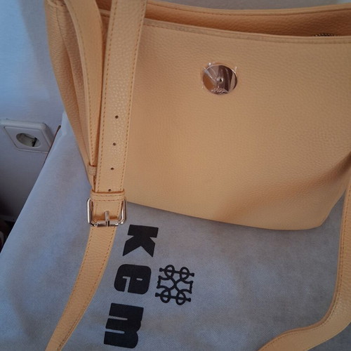 Kem shoulder bag new, crossbody, yellow, with inner and outer pocket