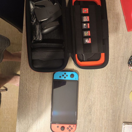 Nintendo Switch OLED 64GB neon blue and red like new