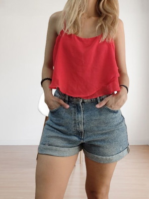 Bershka Crop Top like new, fuchsia, size Medium