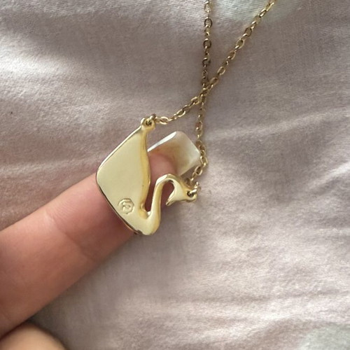 Gold-tone swan pendant necklace