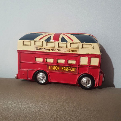 Bus piggy bank new, dimensions 16x11 cm