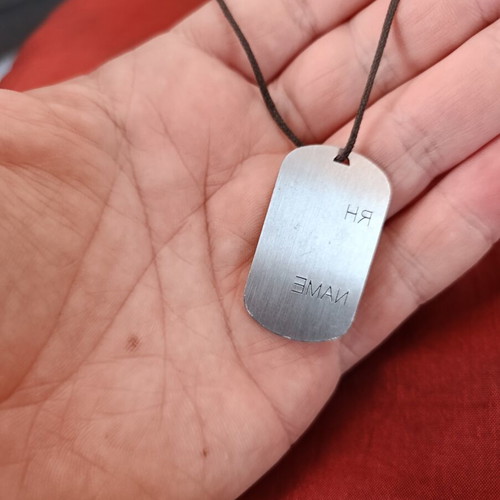 Vintage metal steel plate necklace used