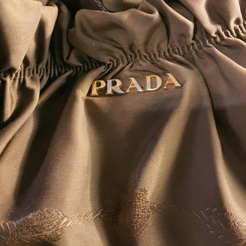Prada handbag, brown mocha fabric with logo lining, large size