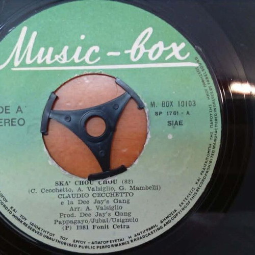 Claudio Cecchetto Ska Chou Chou 7’ record used, Italian disco