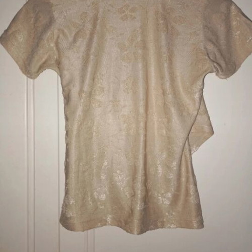 Women's short-sleeve blouse like new, beige gold