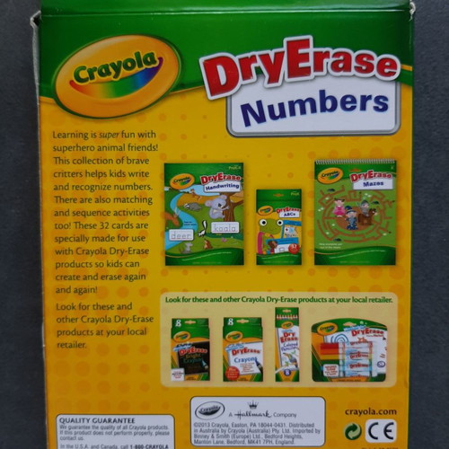 Crayola Dry Erase Numbers cards new for young learners