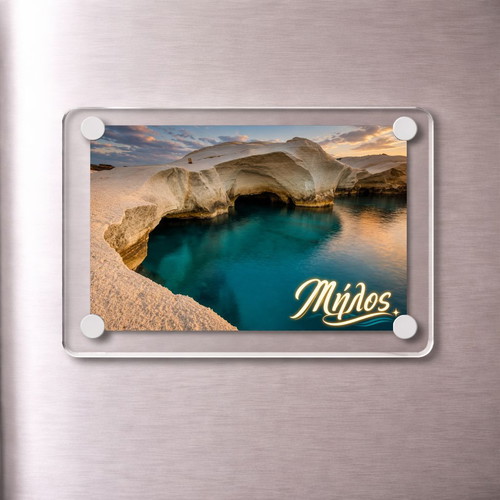 Acrylic fridge magnet 6x9cm – Milos, Greek summer collection
