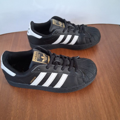 Adidas Superstar sneakers size 33.5 used, black and white
