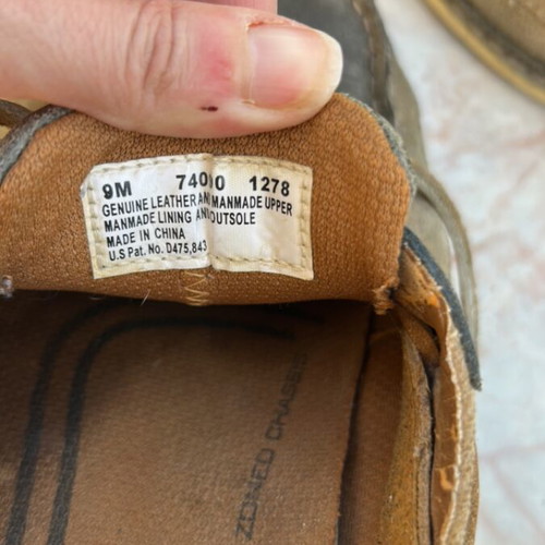 Timberland shoes used, brown, canvas and leather, size 9M