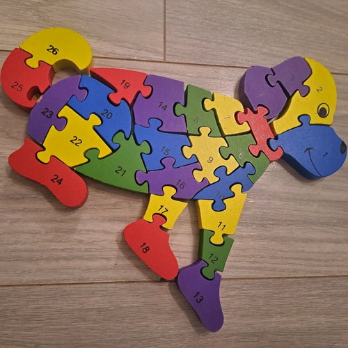Wooden puzzles used, set of 3 animal designs