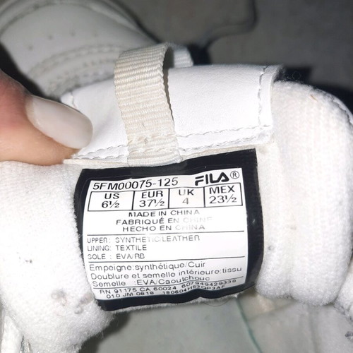 Fila athletic shoes used, white, size 37.5